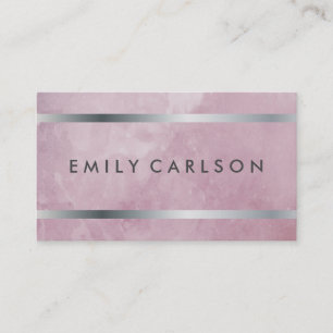 Modern Grunge Faux Silver Trim Business Card