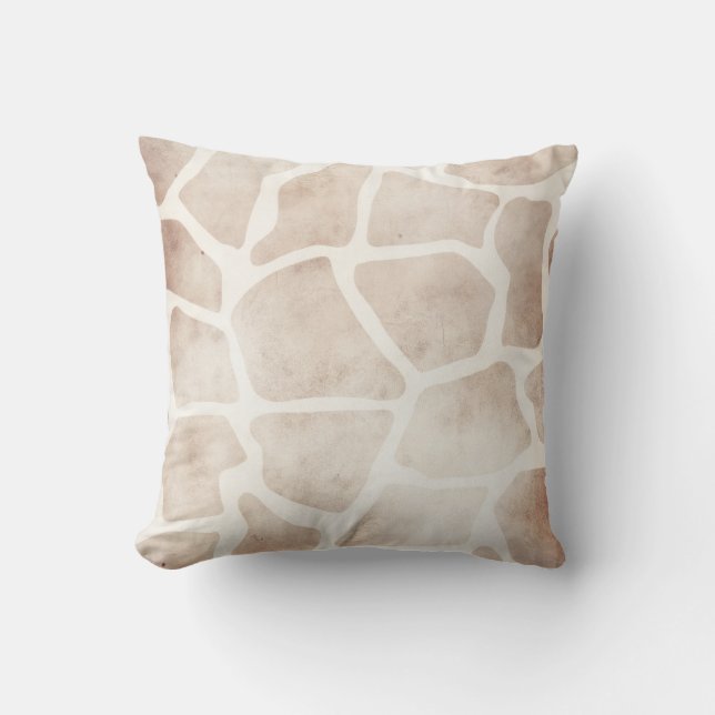 Modern Grunge Giraffe African Pattern Cushion (Front)