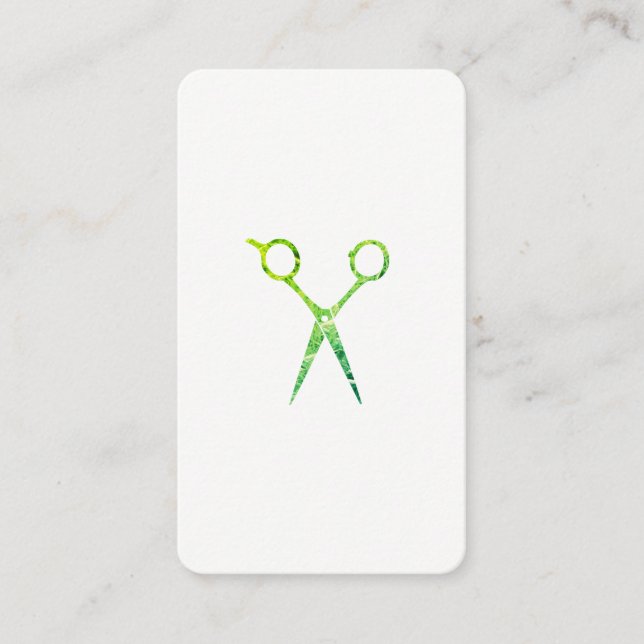 Modern Grunge Green Scissors Appointment Card (Front)