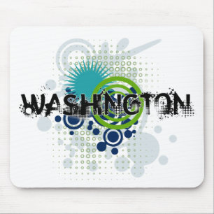 Modern Grunge Halftone Washington Mousepad
