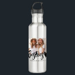 Modern Grunge Heart Best Friends BFF Photo 710 Ml Water Bottle<br><div class="desc">Design is composed of fun and playful typography with sans serif and serif font. Add a custom photo.</div>