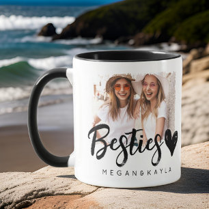 Modern Grunge Heart Best Friends BFF Photo Mug