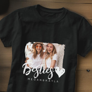 Modern Grunge Heart Best Friends BFF Photo T-Shirt