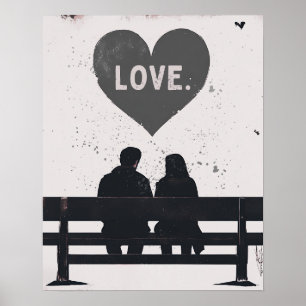 Modern Grunge Love Artwork - Urban, Minimalist Poster