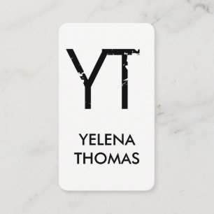 Modern Grunge Monogram Business Card