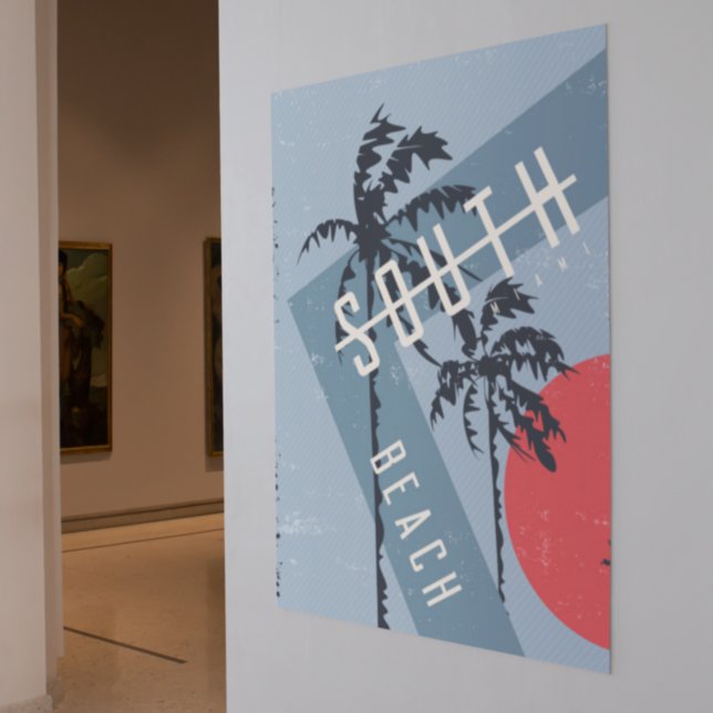 Modern Grunge South Beach California Travel Poster (Creator Uploaded)