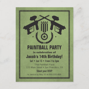 Paintball Invitations Zazzle Uk