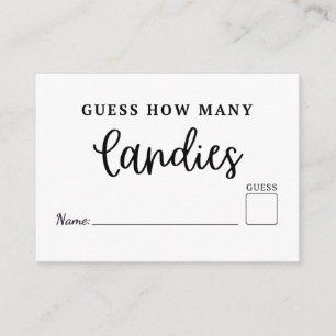 Modern Guess How Many candies are in jar game card
