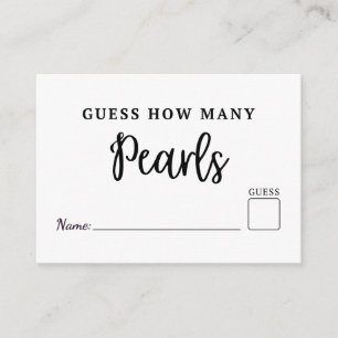 Modern Guess How Many Pearls are in jar game card