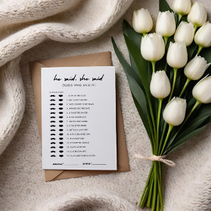 Modern Guess Who Bridal Shower Game Card