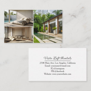 Modern Guest House Vacation Rental Three Photo Business Card