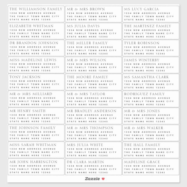 Modern Guest Name & Address Label (Sheet)