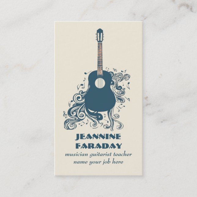 modern guitar music business card (Front)