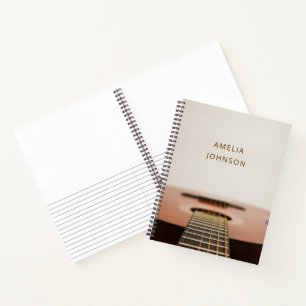 Modern Guitar Personalised Musician Name Notebook