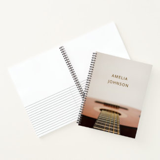 Modern Guitar Personalised Musician Name Notebook