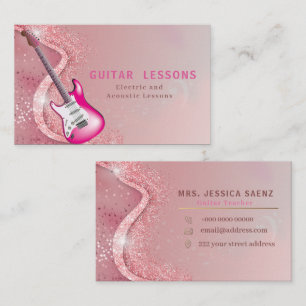 Modern Guitar Teacher Electric & Acoustic Lessons Business Card