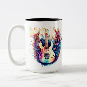 Modern guitar Two-Tone coffee mug