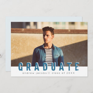 Modern Guy Photo Graduation Announcement Party