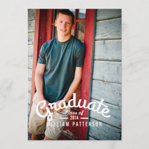 Modern Guy Photo Graduation Party Invitation