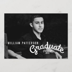 Modern Guy Photo Graduation Party Invitation