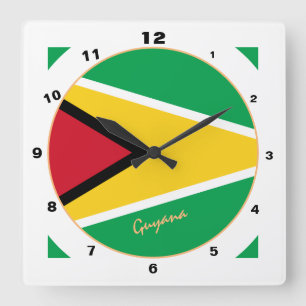 Modern Guyana design, Guyana flag Home / trendy Square Wall Clock