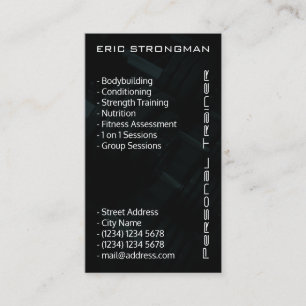 Modern gym details dark style business card