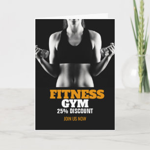 Modern Gym / Fitness Greeting Card train insane