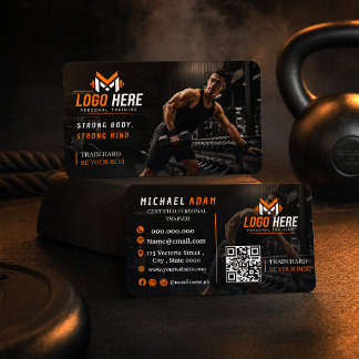 Modern Gym Fitness Personal Trainer Business Card