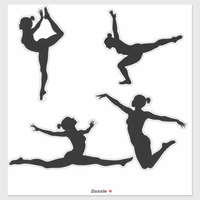 Modern Gymnastics Girls , Gymnast Silhouette (Sheet)