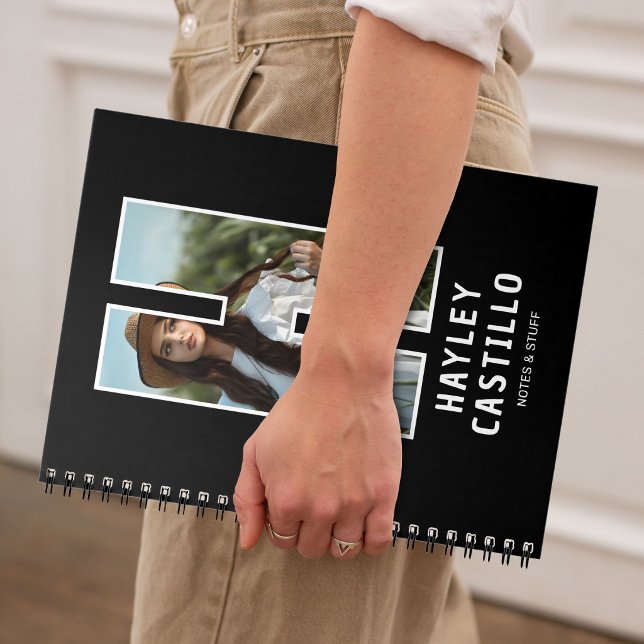 Modern "H" Photo Initial Monogram Notebook (Creator Uploaded)