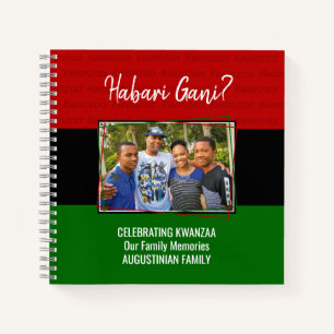 Modern HABARI GANI Family Memories Photo Kwanzaa  Notebook