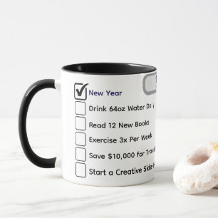 Modern Habit Tracker & 10 Milestones Custom Mug