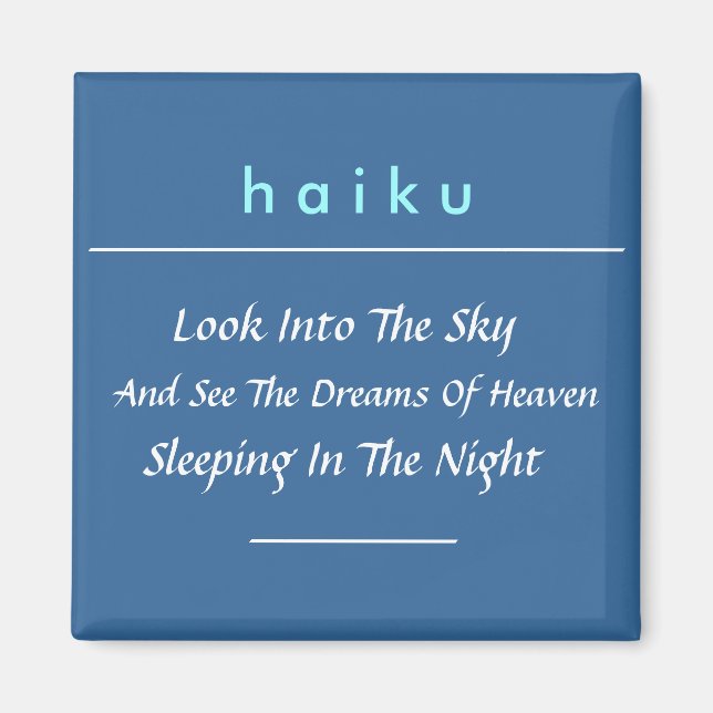 Modern Haiku Refrigerator Magnet  (Square) (Front)