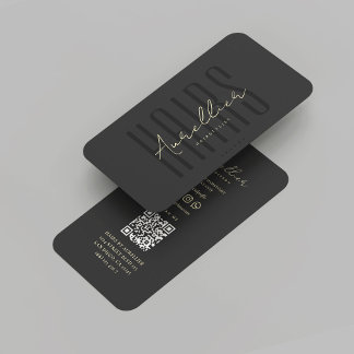Modern Hair Beauty Salon Black Hairstylist  Business Card