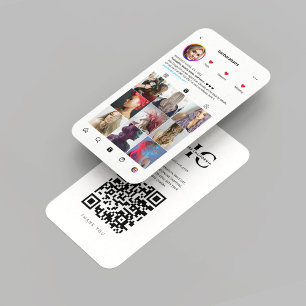 Modern Hair Beauty Salon Hairstylist Instagram QR Business Card