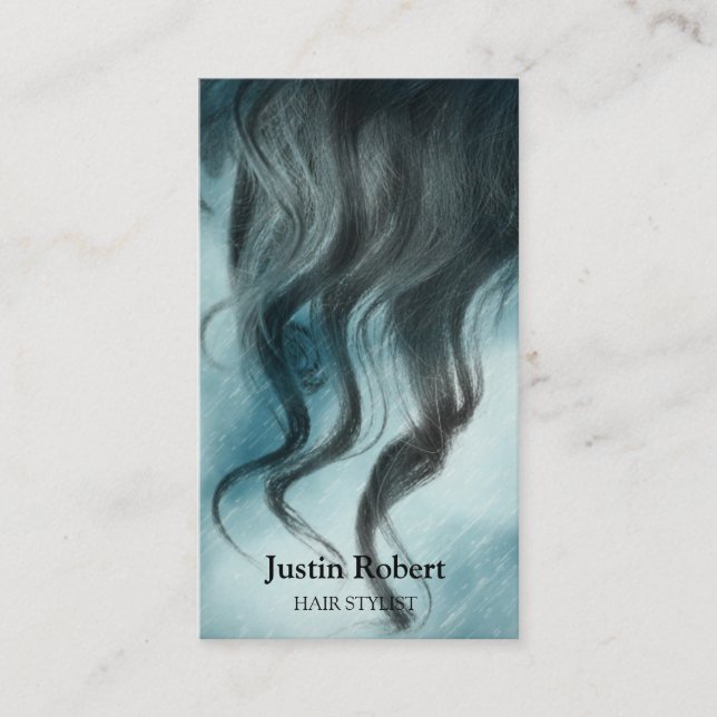 Modern Hair Curl Hairdresser Salon Business Card (Front)
