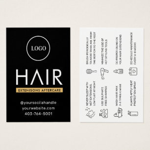 Modern Hair Extensions Aftercare Advice Card