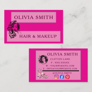 Modern Hair & Makeup Artist -Elegant Beauty Salon Business Card