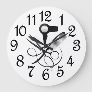 Modern Hair Salon Large Clock