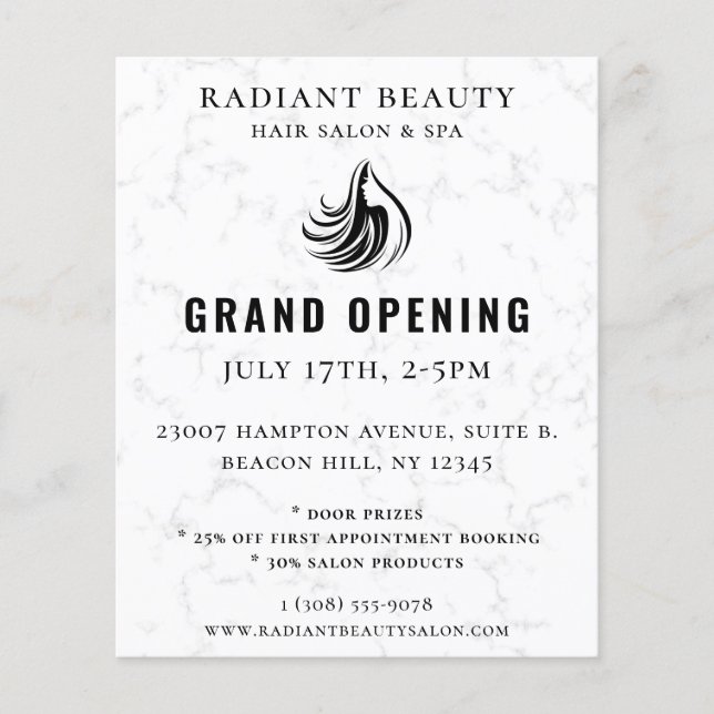 Modern Hair Salon Logo Event Flyer (Front)