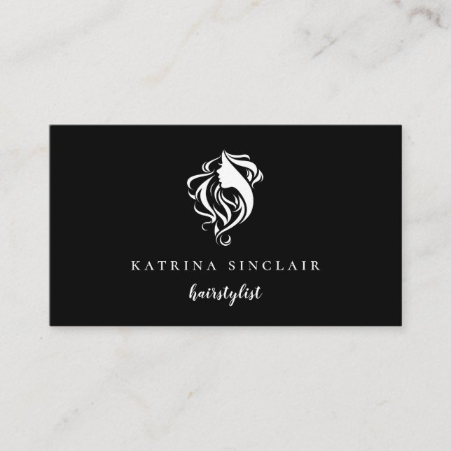 Modern Hair Salon Logo Professional Business Card (Front)