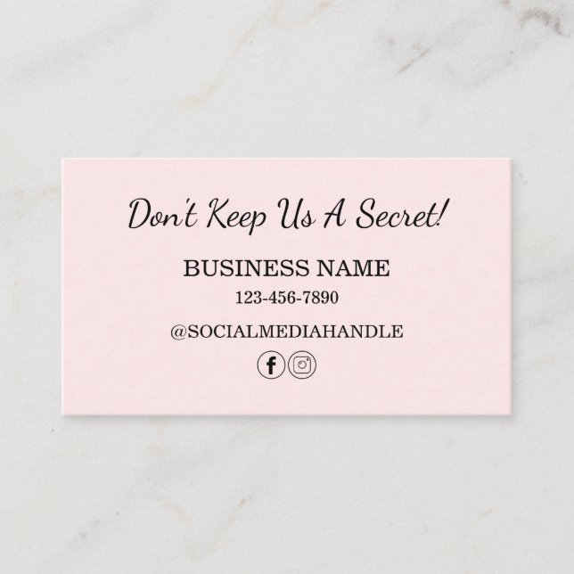 Modern Hair Salon Pink Blush Refer A Friend Business Card (Front)
