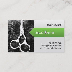 Modern Hair & Scissor Hairdresser Business Card