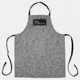 Modern Hair Stylist Black Silver Glitter Apron