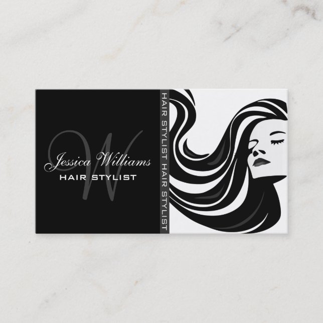 Modern Hair Stylist Business Card (Front)