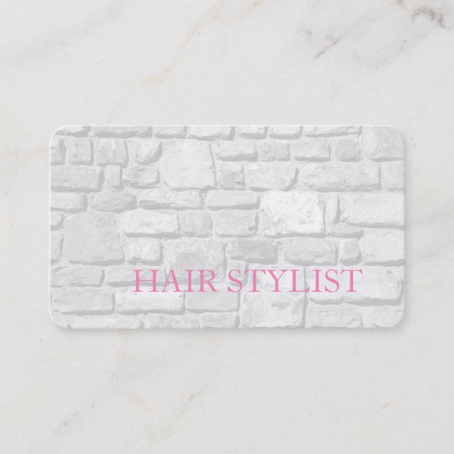 Modern Hair Stylist Grey Wall Design Premium Silk Business Card (Front)
