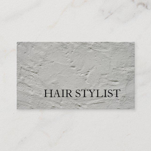 Modern Hair Stylist Grey Wall Design Professional Business Card (Front)