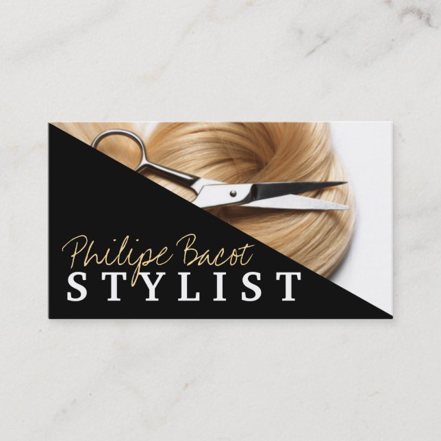 Modern Hair Stylist Hairdresser Beauty Salon Business Card (Front)