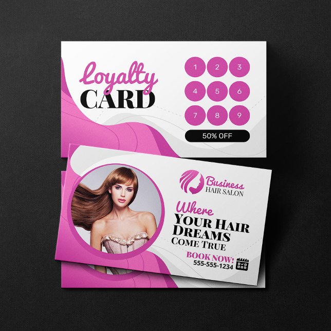 Modern Hair Stylist Makeup Artist Service Salon Loyalty Card (Creator Uploaded)