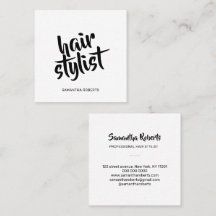 Modern hair stylist minimal script white and black